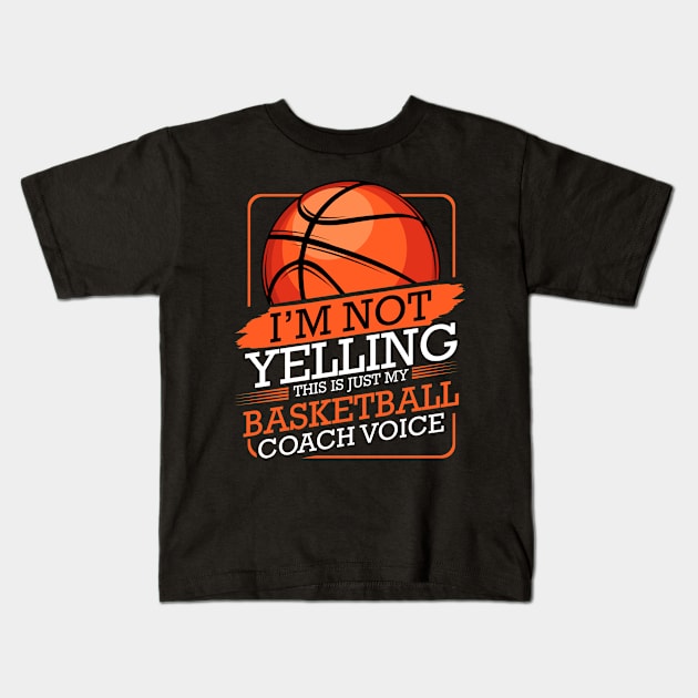 This Just My Basketball Coach Voice Player Team Kids T-Shirt by Funnyawesomedesigns